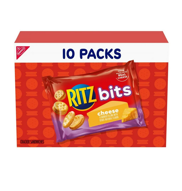 RITZ Bits Cheese Sandwich Crackers, Lunch Snacks, 10 Snack Packs gallery
