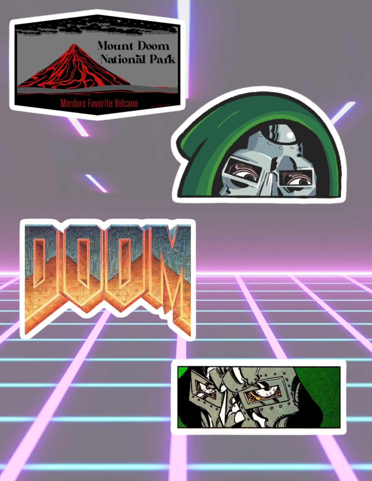 Doom Video Game 4pc Sticker Pack gallery