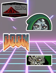 Doom Video Game 4pc Sticker Pack