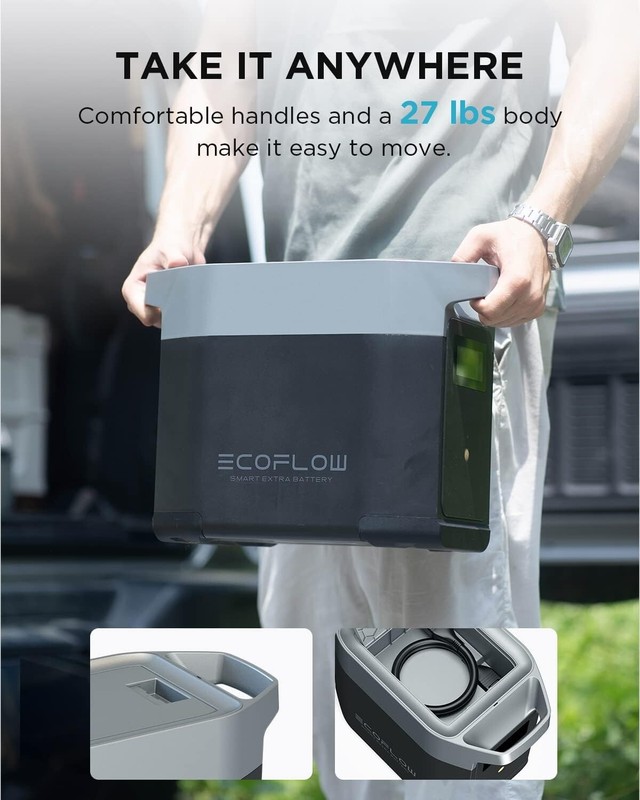 EcoFlow DELTA 2 Smart Generator Extra Battery 1024Wh for Outdoor, RV, LiFePO4 gallery