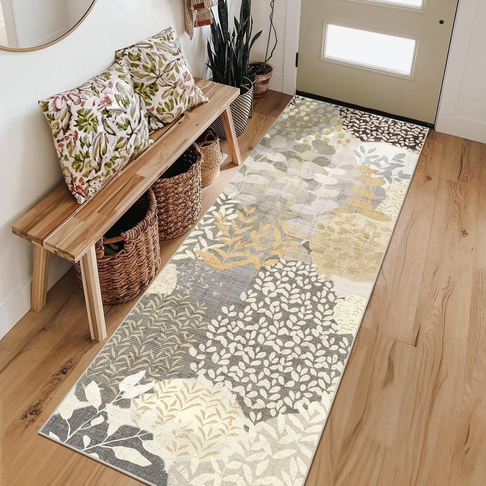 DEXDE Runner Rug 2x6, Washable Hallway Boho Soft 2' x 6' (Rectangular), Grey gallery