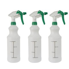 Plastic Spray Bottles (3-Pack) 32oz Squirt Bottles for All Cleaning Solutions