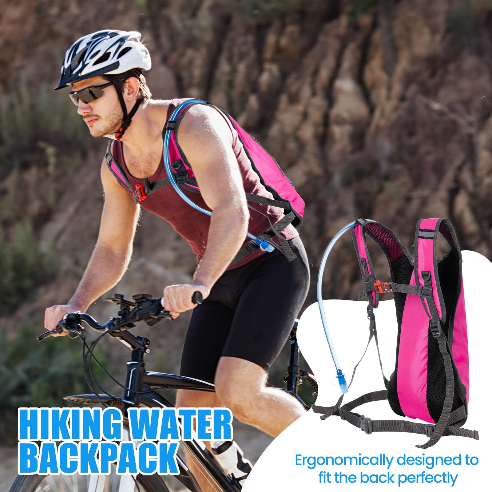 2 Pack Hydration Backpack Pack with 2 Pcs 2L Hydration Bladder Hiking Backpac... 5