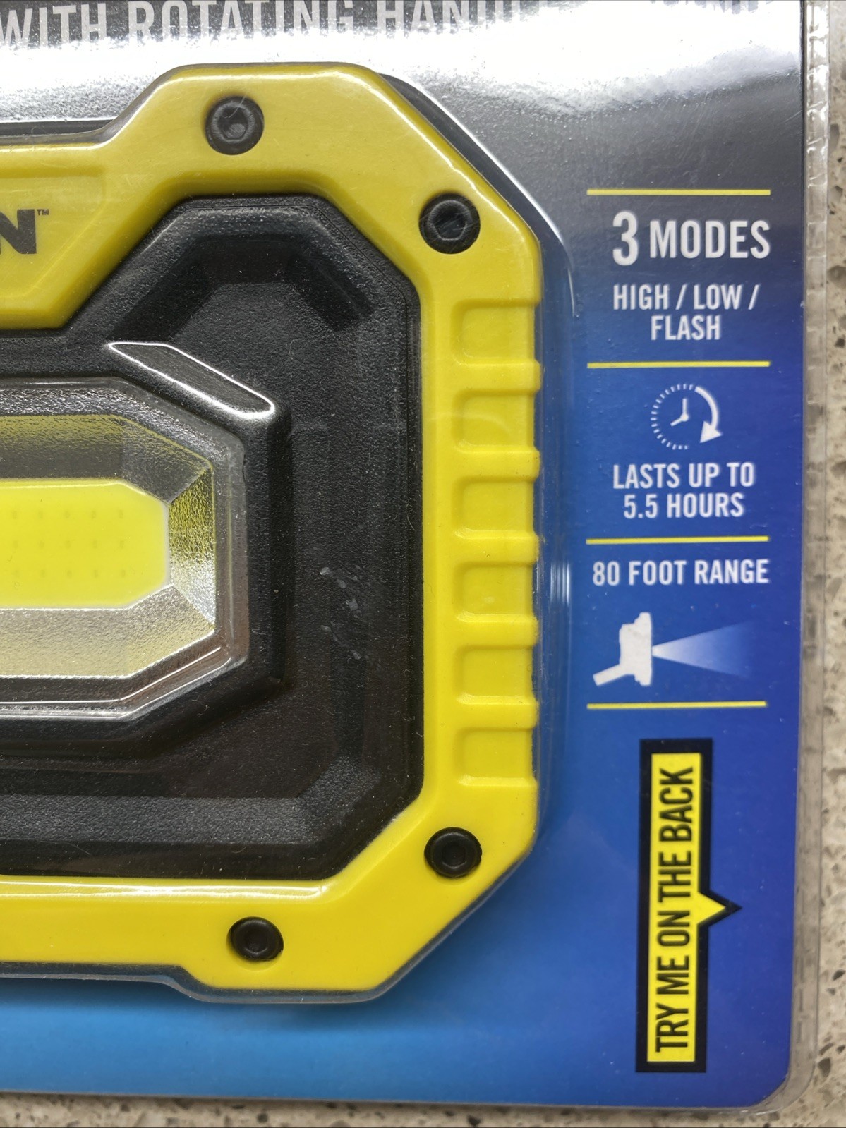 NEW Braun 750 Lumens Portable Worklight With 4 AAA Rechargeables Batteries 57961 gallery