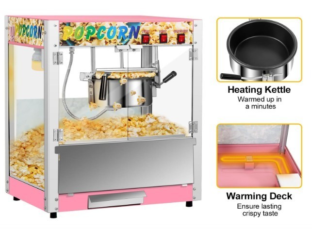 Countertop Popcorn Maker Machine 8 Ounce Kettle Retro Movie Theater Style M/C gallery