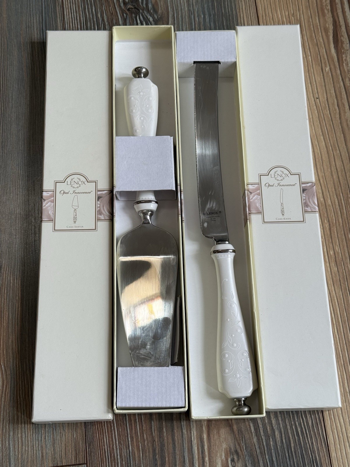Lenox “Opal Innocence" Cake Server & Knife 2 pcs. ~ #6225965(57) W Boxes gallery