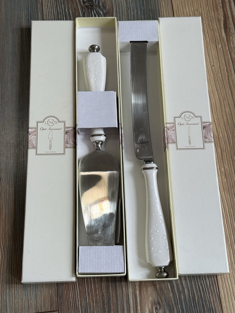 Lenox “Opal Innocence" Cake Server & Knife 2 pcs. ~ #6225965(57) W Boxes