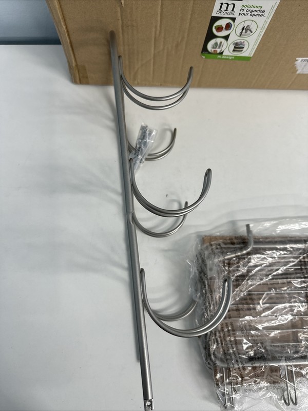 MDesign Grey Rolled Towel Wall Mounted Towel Rack 26x12 inches Complete Open box gallery