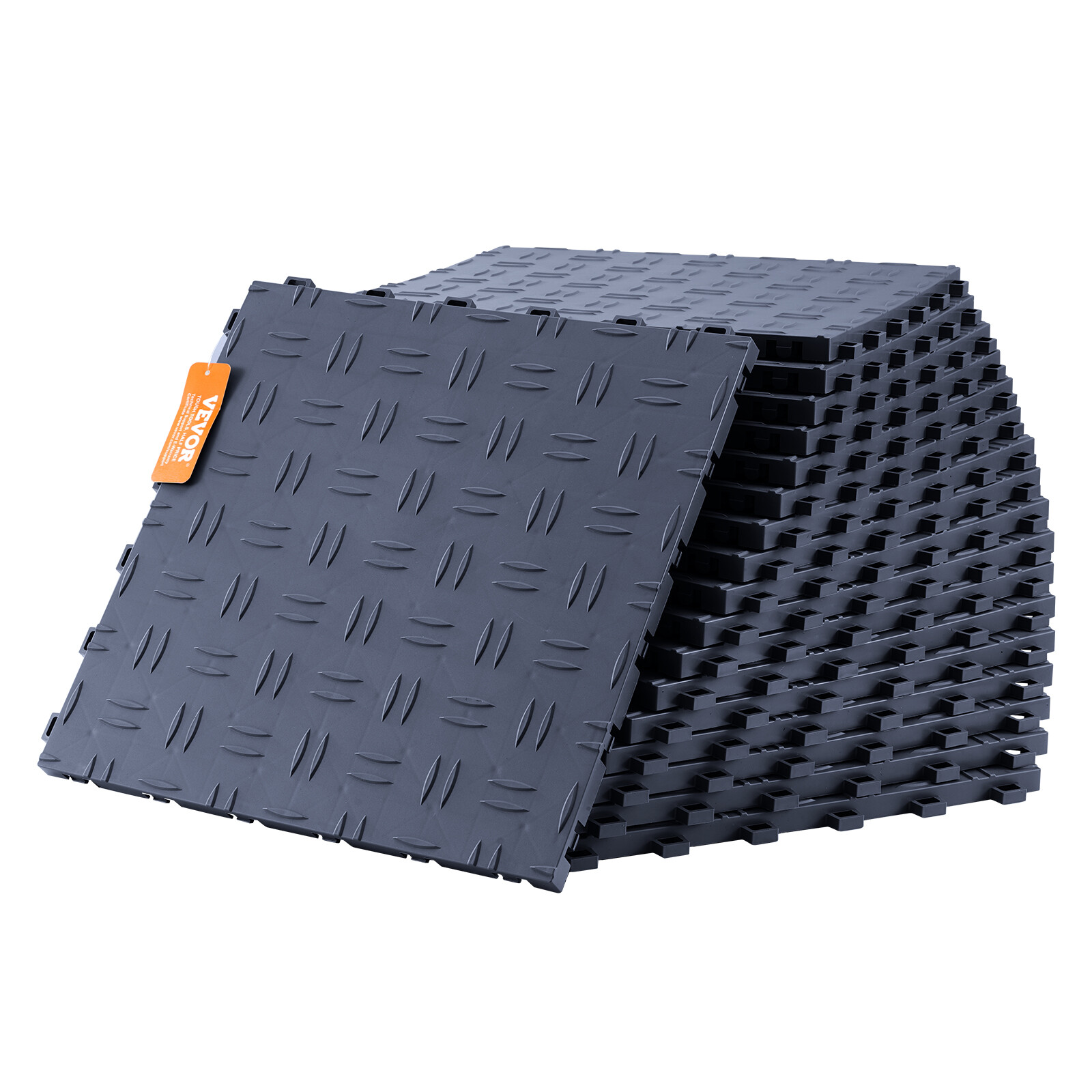 VEVOR 12x12" Garage Trac Interlocking Garage Flooring Mat Tiles 25 Pack Graphite gallery