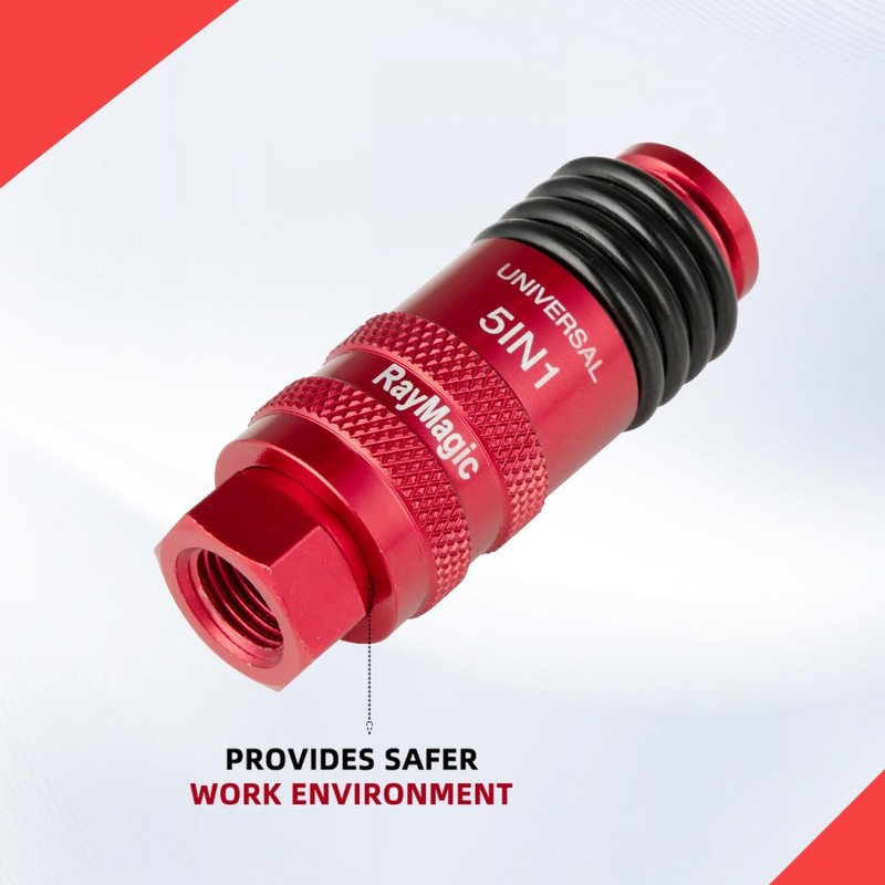 Upgraded 5IN1 Universal Quick Industrial Connect Coupler, 1/4" Female NPT, Ai... gallery