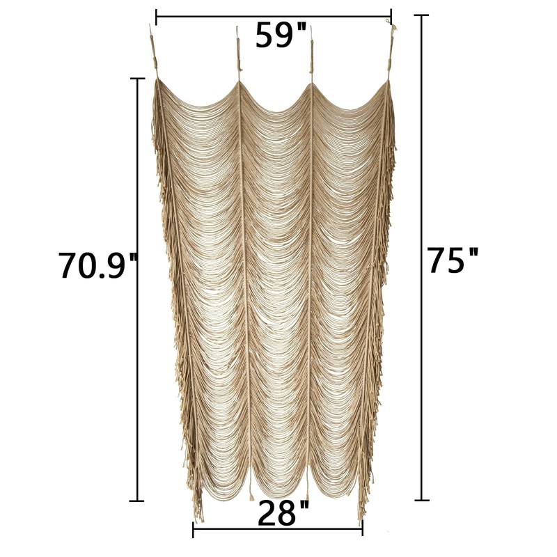 Macrame Curtain Boho Curtain Doorway Window Wall Decor Fiber Yarn Art Handwov... gallery