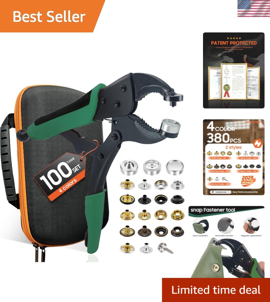 Heavy Duty Snap Fastener Tool kit, Punching Function, Snap Button Tool with A... gallery
