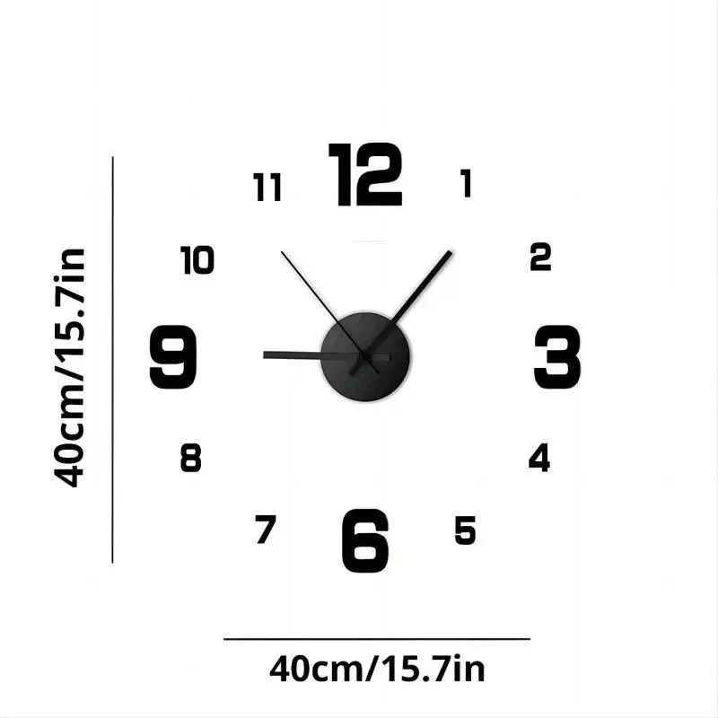 DIY Frameless Wall Clock Silent Large 3D Wall Decor Living Room Office gallery