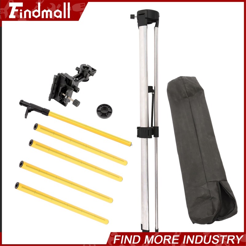 Findmall 12Ft/3.7M Telescoping Laser Level Pole with Tripod & Laser Mount gallery