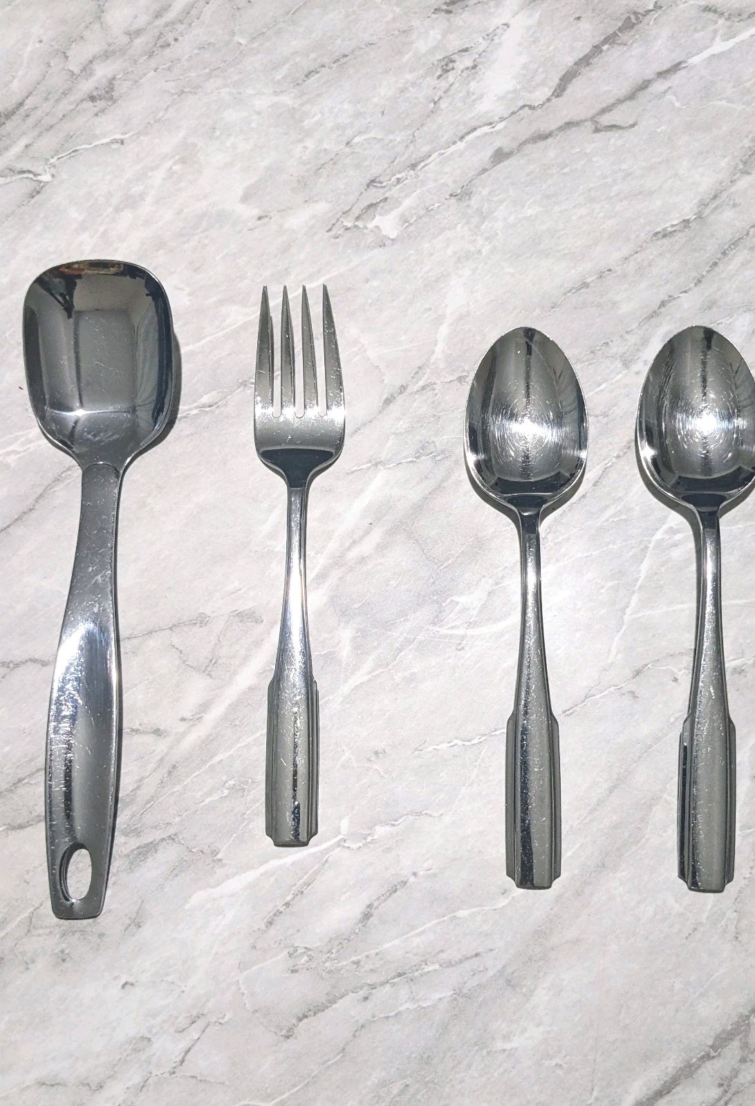 ONEIDA Stainless Steel Four Piece Serving Set Flatware Spoons ,Fork gallery