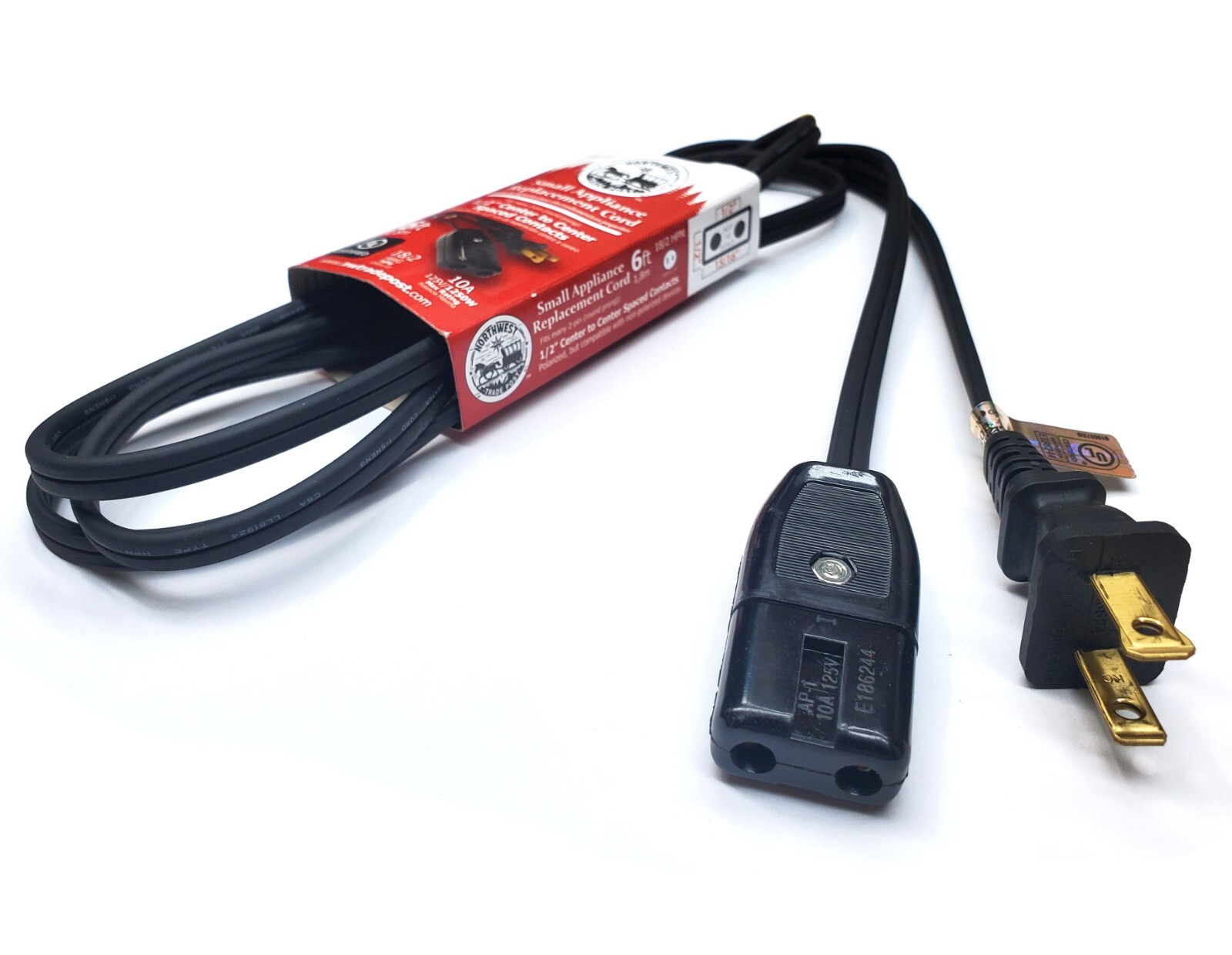 6' Replacement Power Cord for Vintage Small Kitchen Appliance 1/2" Spaced 2-Pins gallery