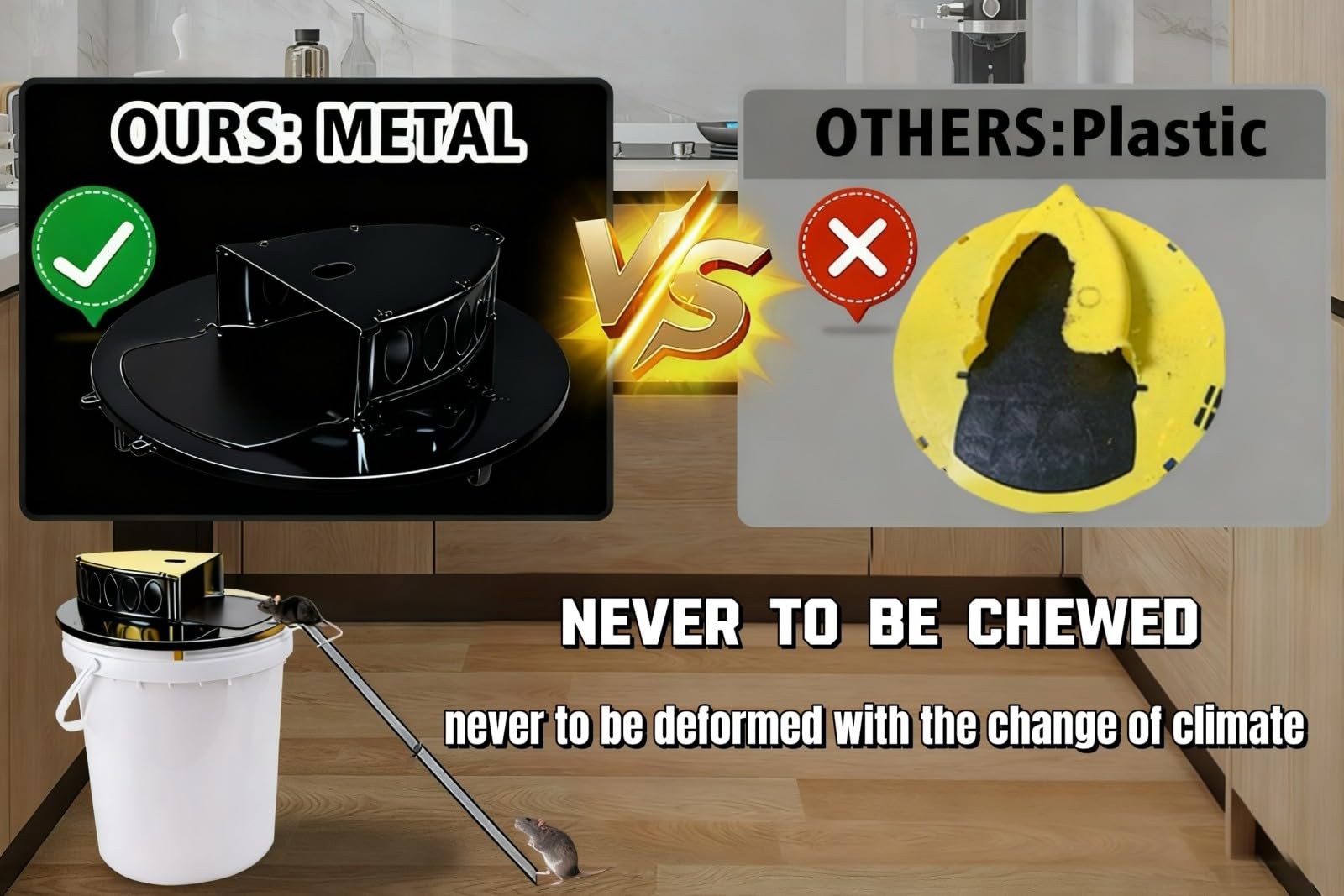 Bucket Lid Mouse Trap Metal 5 Gallon Bucket lid, Strong Material That Will No... gallery
