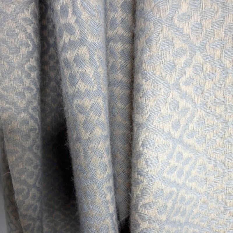 Cashmere Geometric Fringed Rectangular Beige Shawl/Wrap/Scarf . 76”x28” gallery