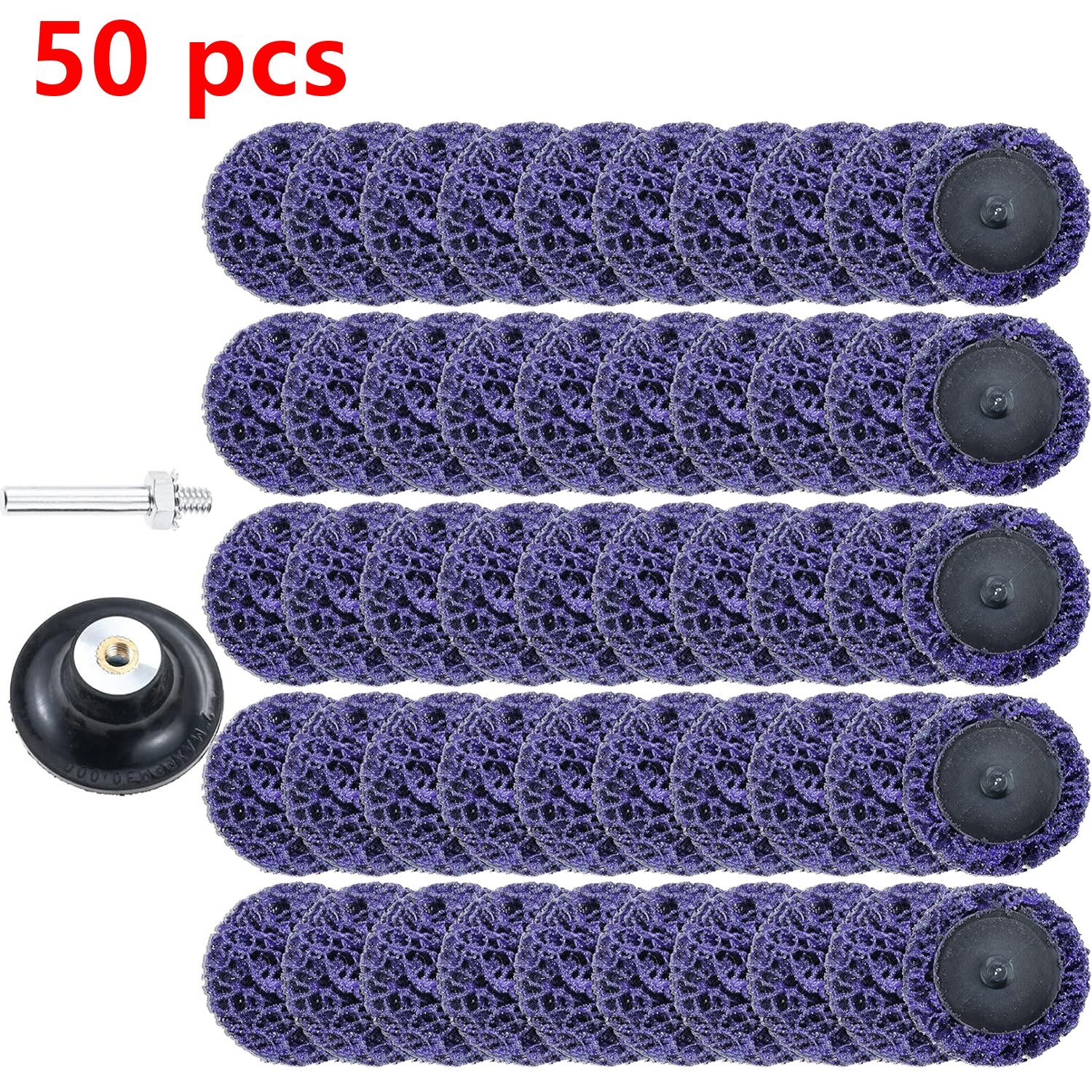50 Pcs 2" purple Diamond Sanding Discs Set Quick Change for Rust Paint Removal gallery
