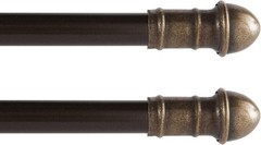 28-48 In. Adjustable Petite Café Curtain Rod, 2-Pack, 7/16 In. Diameter, Bronze