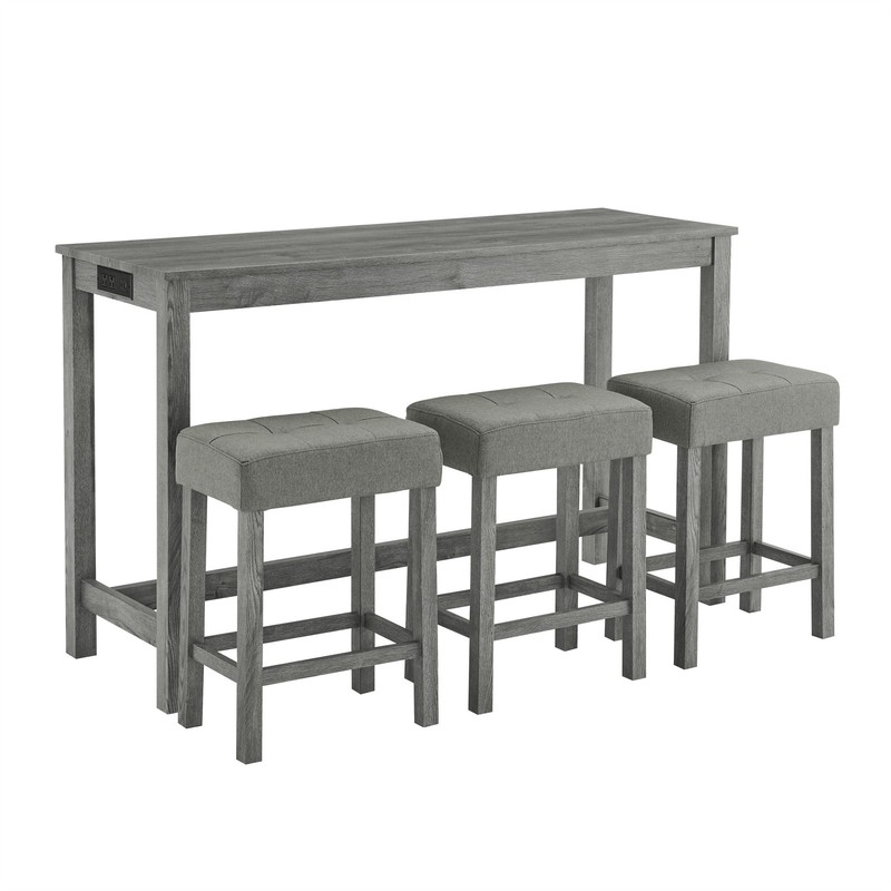 Bar Table Dining Table Sofa Table with Power Outlet Bar Table and Chair Set gallery