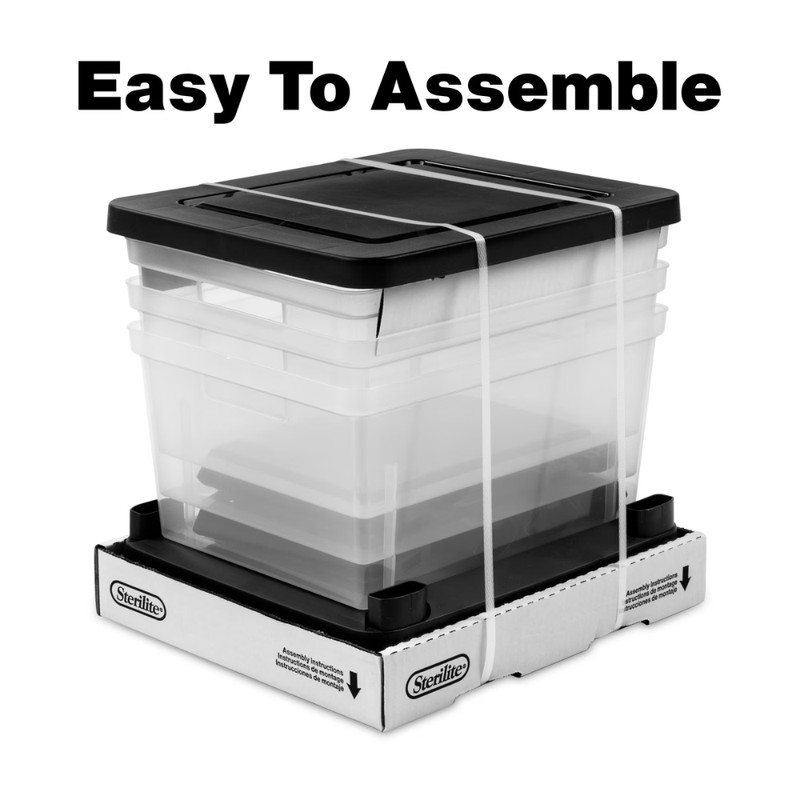 2Pack Sterilite Medium 3 Drawer Tower Plastic Storage Bins Organizer Unit, Black gallery