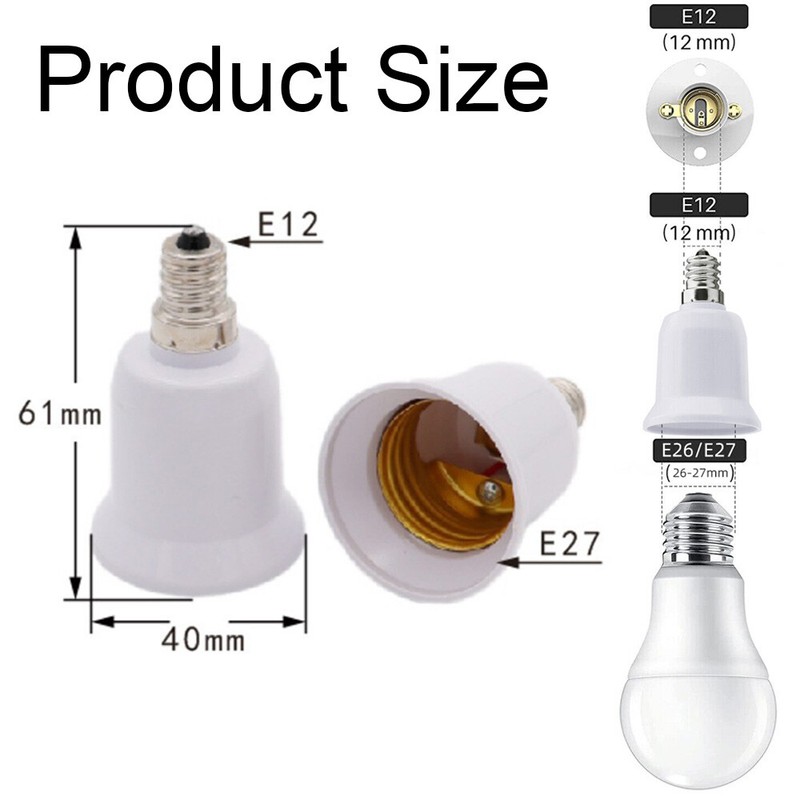 Light Bulb Socket Adapter E12 to E26/E27 Base Chandelier Converter US New gallery