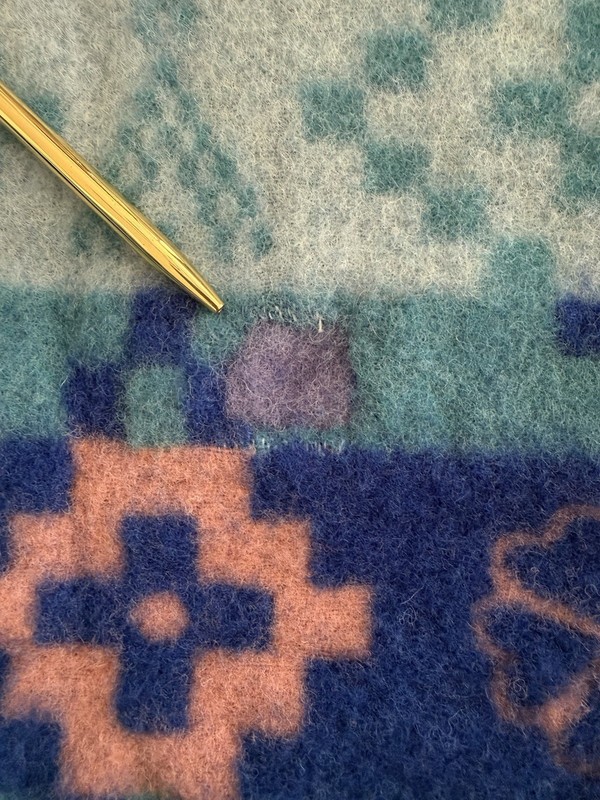 Defective 8th Generation Salish Kootenai Tribal Wool Blanket (63 in x 81 in) gallery