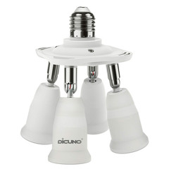 4 in 1 E26 Light Socket Splitter Adapter, Standard Base LED Bulbs Converter