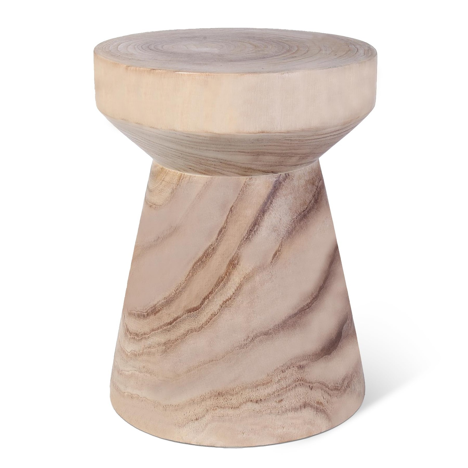 Wooden Side Table, 15.8" Hand Carved Rustic Wood Tree Stump End Table, Natura... gallery
