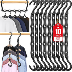 10 Pack Hangers Space Saving Magic Sturdy Plastic Hanger Organizer Shirt Space S