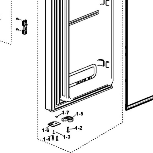 Samsung Refrigerator : Right Door Stop : Black (DA61-03212A) {P9137} gallery