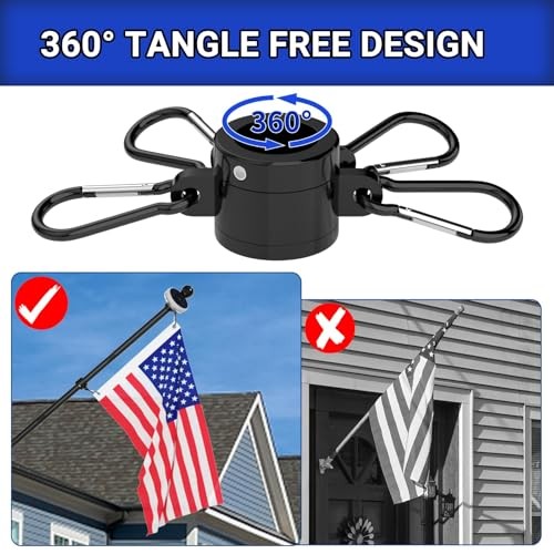 7 FT Flag Pole Kit for Outside House - Heavy Duty Stainless Steel 7FT Black gallery