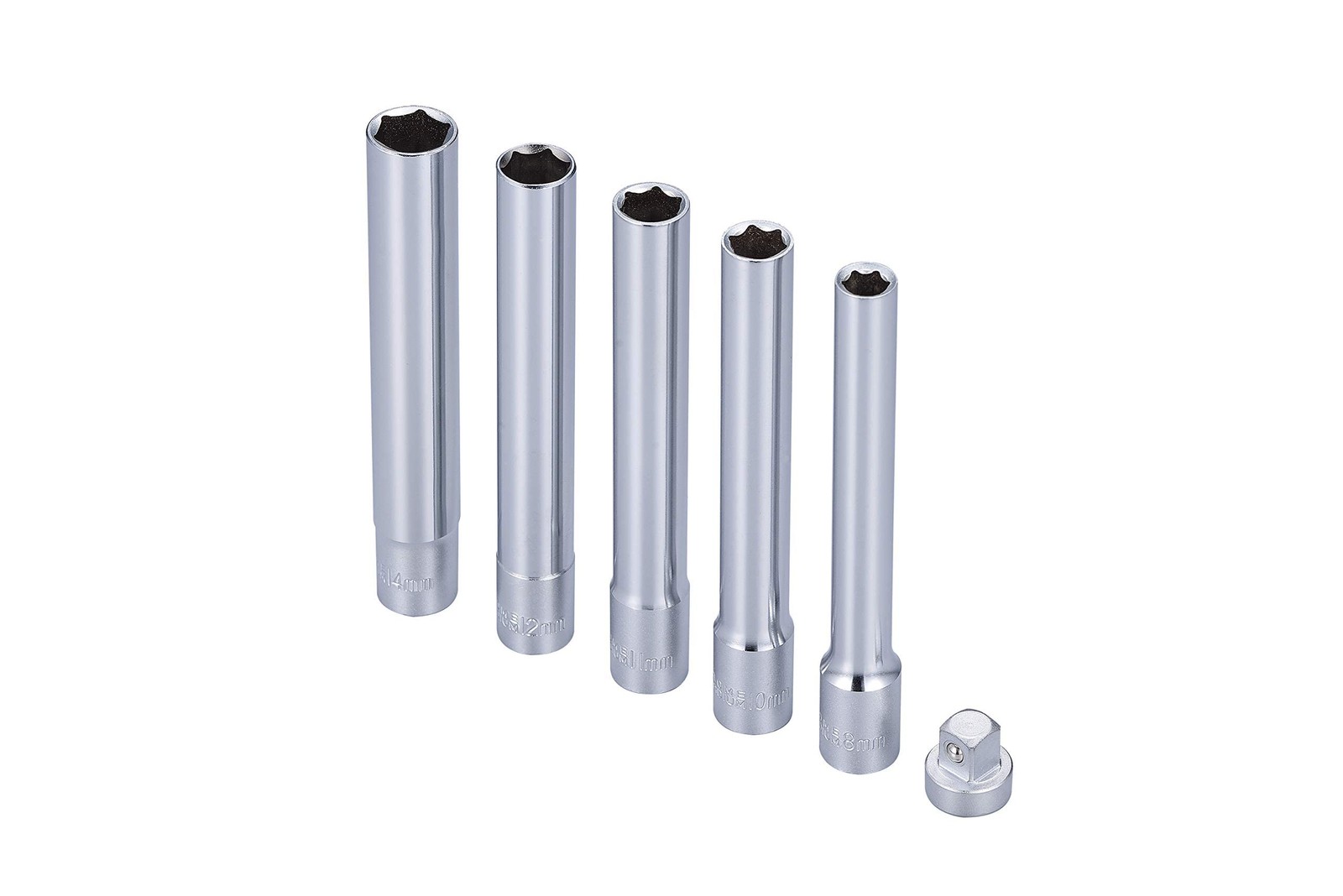 6PCS 3/8-Inch Drive Deep Metric Socket Set 6PT 8-10-11-12-14MM W 1/4-Inch Adapte gallery