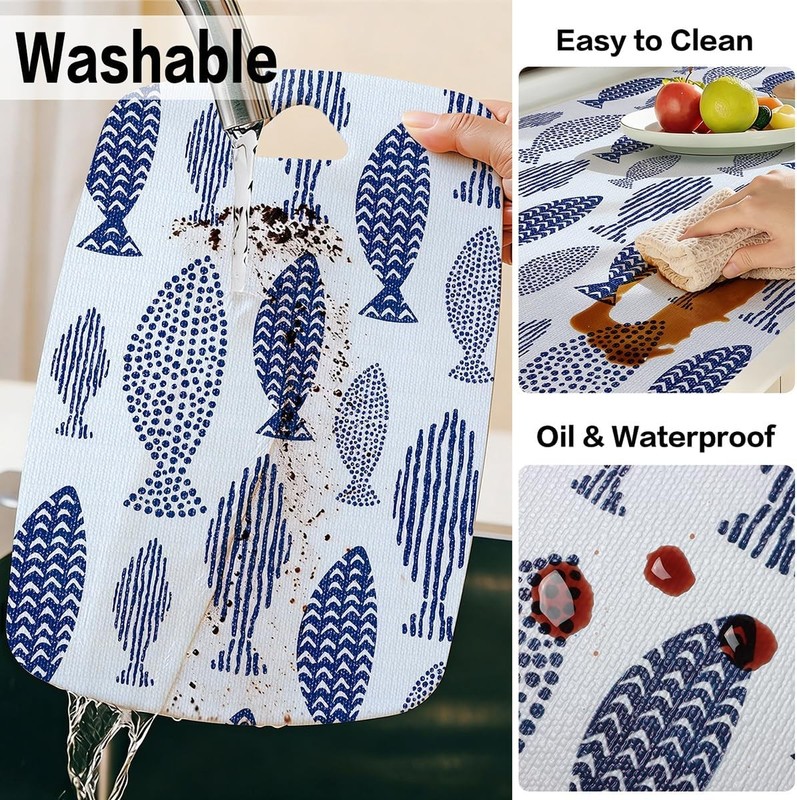 Blue Shelf Liner for Kitchen Cabinets Non Adhesive Drawer Liners Non Slip Cupboa gallery