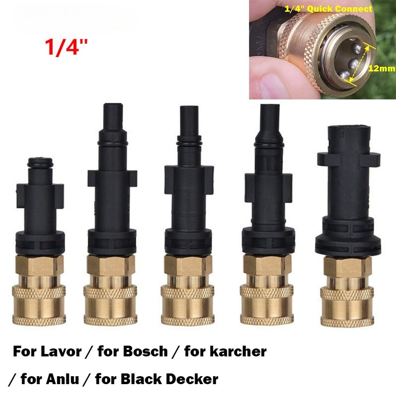 1Pcs 1/4'' Quick Connector Foam Nozzle High Pressure Washer Hose Adapter- 5 Type gallery