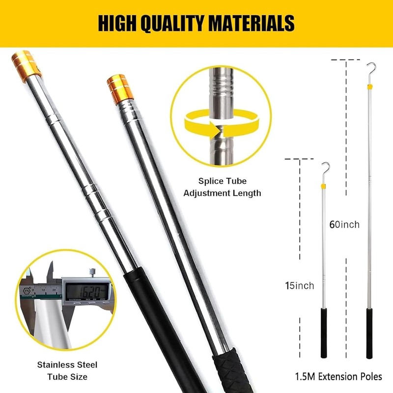 Snake Hook Grabber Tool - 60 Inches Extensible Stainless Steel Reptile Catcher S gallery