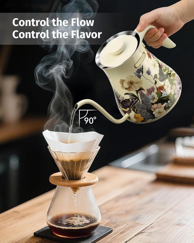 0.8L Gooseneck Electric Kettle, Precise Temperature Control, 1200W,Auto Shut Off gallery