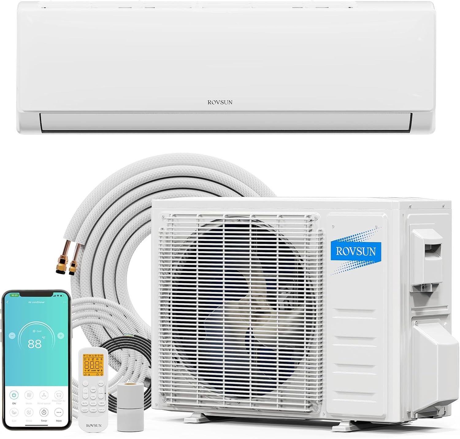24000 BTU Mini Split Air Conditioner Heat Pump System Wifi Up to 1500 Sq.Ft 230V gallery