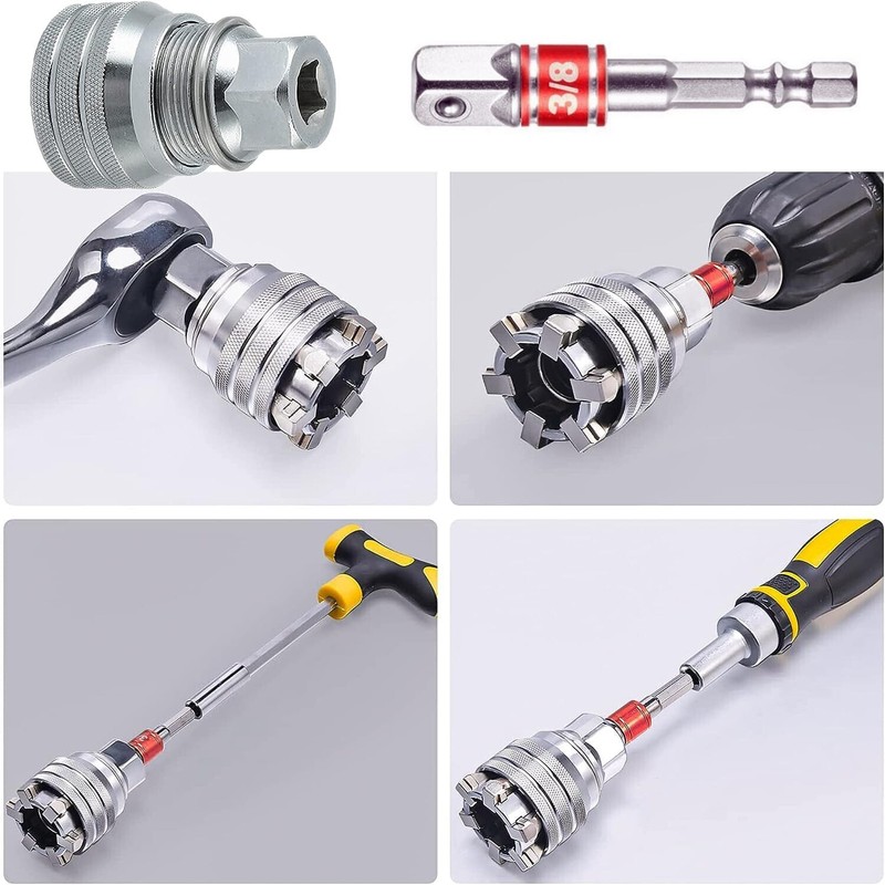 Wrench Torque Ratchet Adapter Universal Sleeve Adjustable Head Spanner Socket gallery