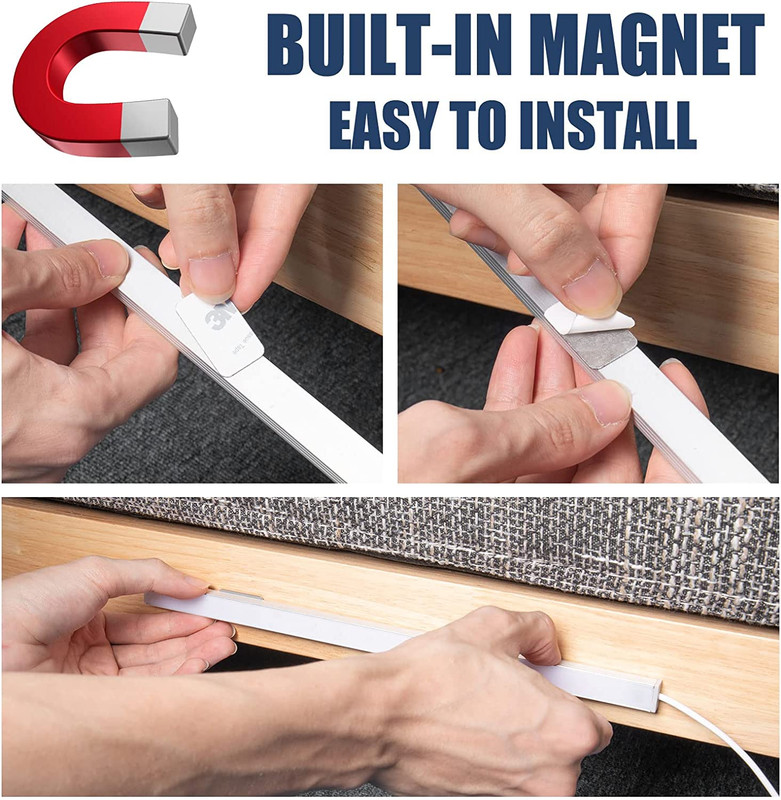USB Powered under Cabinet Lighting, 12" Tool-Free Mount Dimmable LED Strip for P gallery