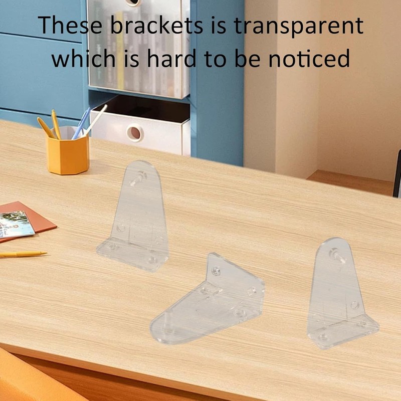 4Pcs Hold Down Bracket for 2" Blinds, Clear Plastic Bottom Rail Hold Clips with gallery