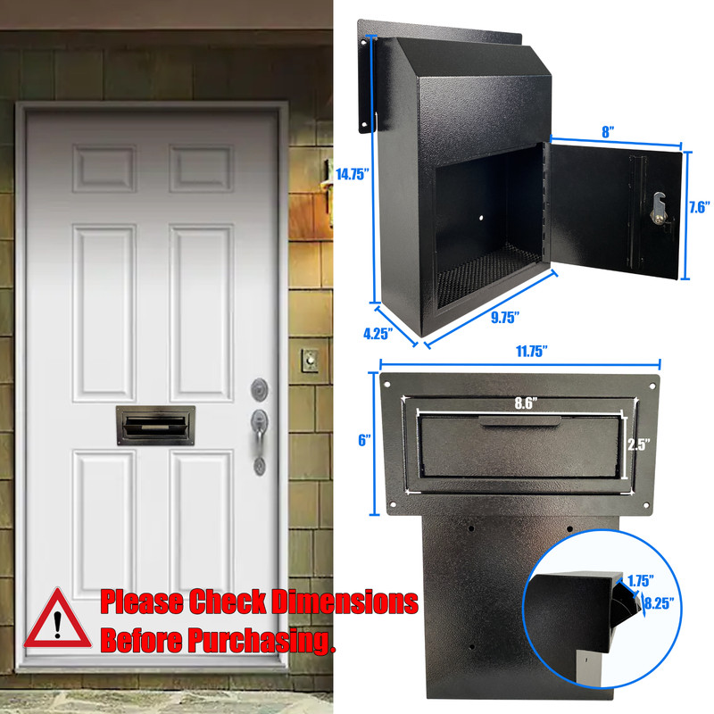 OPEN BOX Locking Door Drop Box with Combination Lock – Mailbox with Rear Access gallery