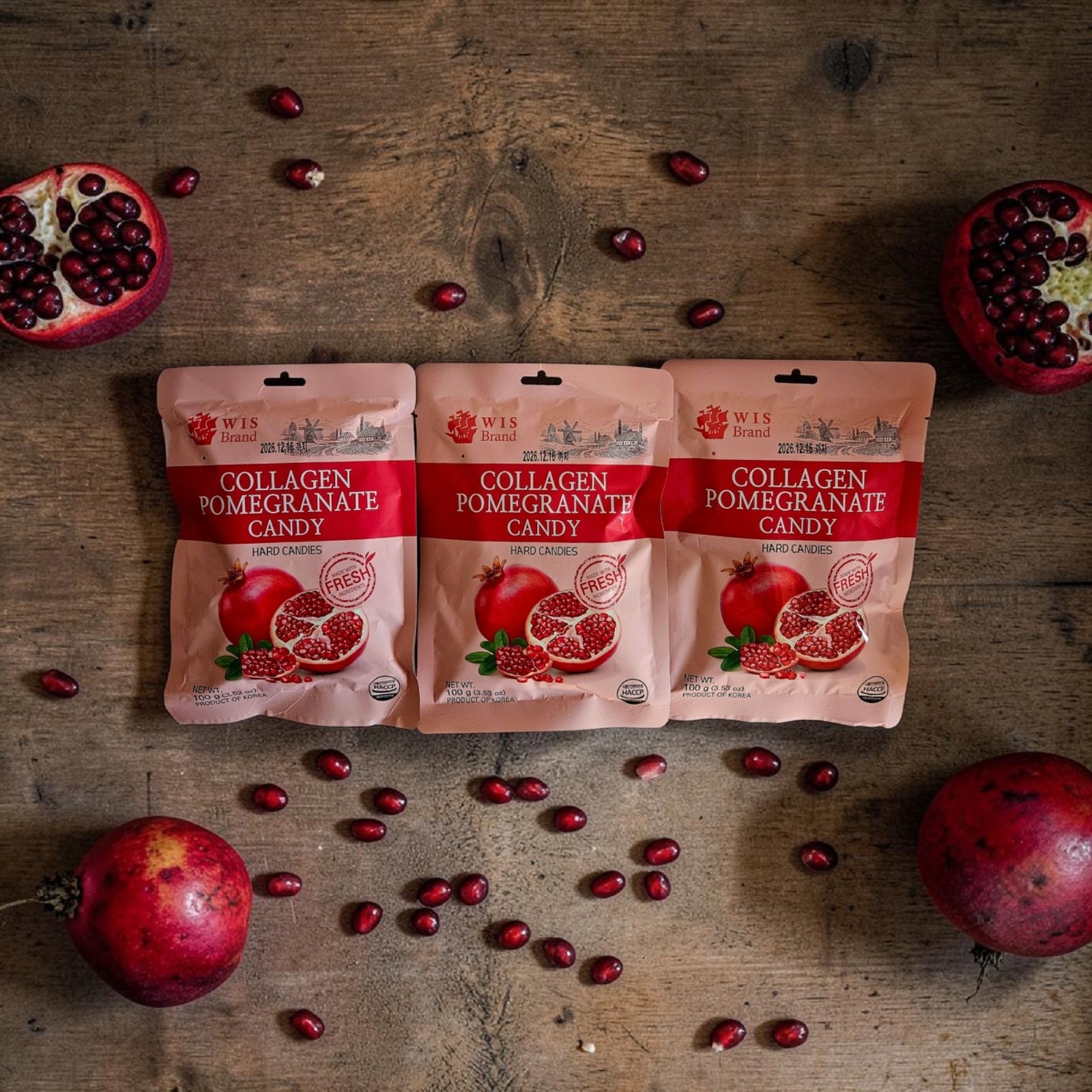 Collagen Pomegranate Candy 3.5 oz, Made With Fresh Ingredients-Packs of Three(3) gallery