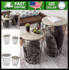 Lavish Home Nesting End Tables Set of 2 with Wood Tops, Metal Basket Bases gallery