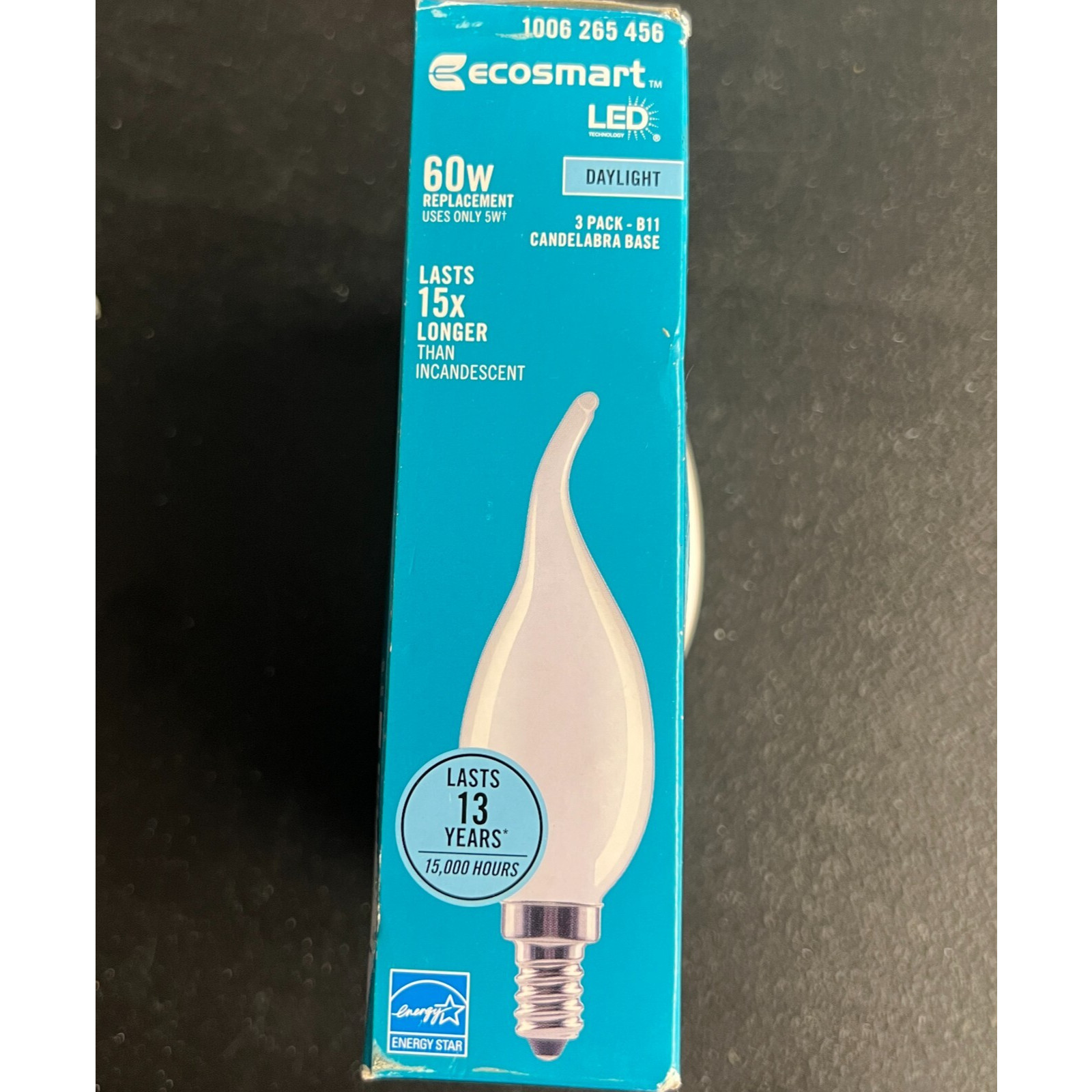 3pk EcoSmart LED Bulb Candelabra Frosted Bent Tip B11 Daylight Dimmable 265456 gallery