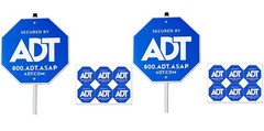 2 Pack Security Signs 28″ with 12 Double-Sided Stickers, Yard Sign Weatherproof