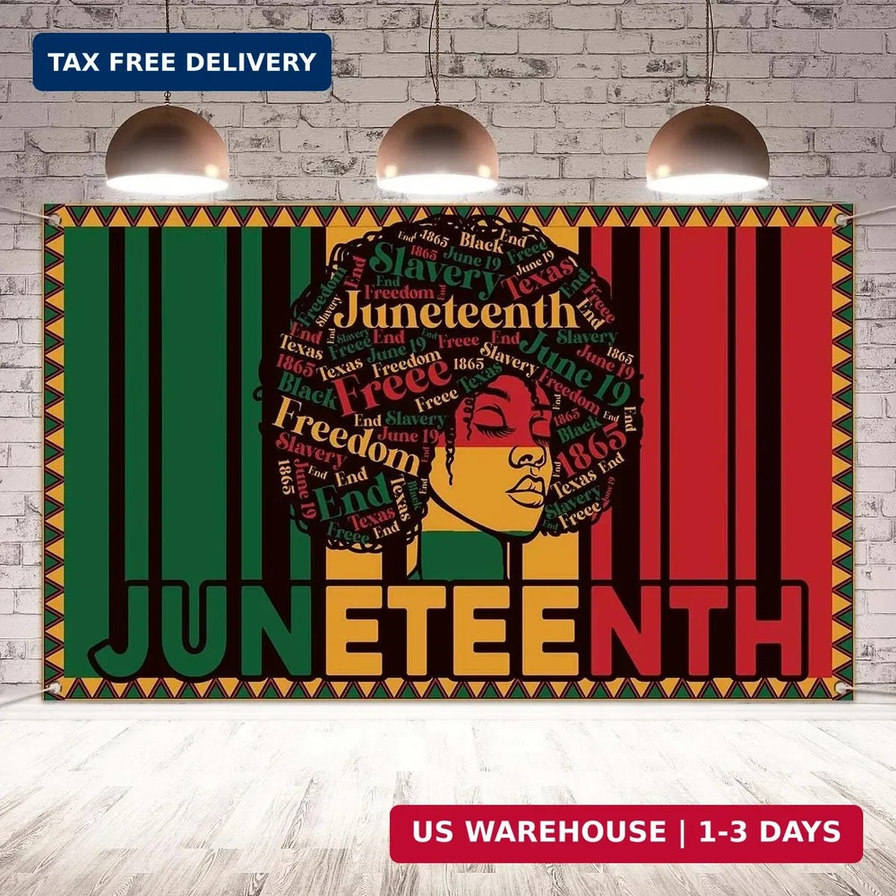 Juneteenth Backdrop for Photograpy Happy Juneteenth Banner Juneteenth Decor 19th