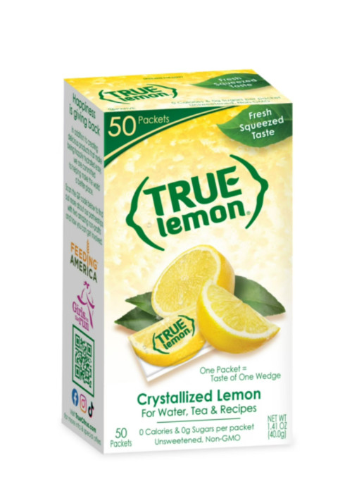 True Lemon Crystallized Water Enhancer Powder, 0 Calorie Lemon Flavor, 1.41 oz