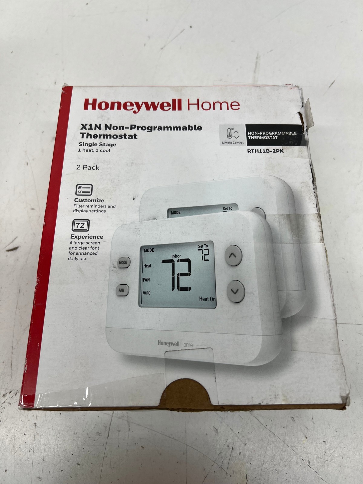 Honeywell X1N Thermostat Non-Programmable 1 Heat/1 Cool 2-Pack gallery